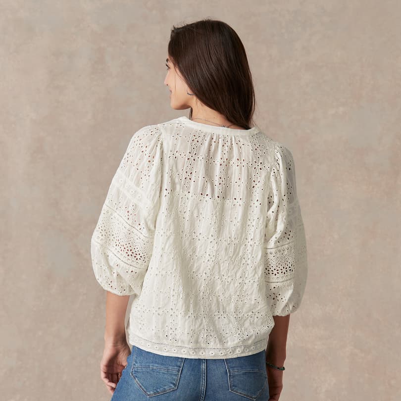 Eyelet Symphony Top, Petite View 5