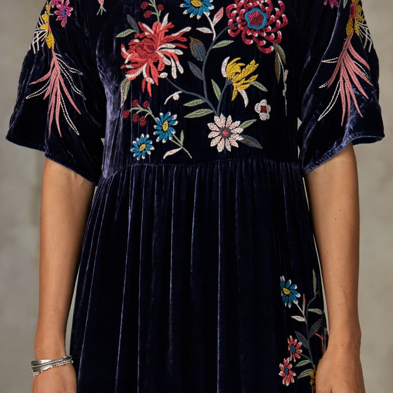 Embroidered velvet hotsell dress zara