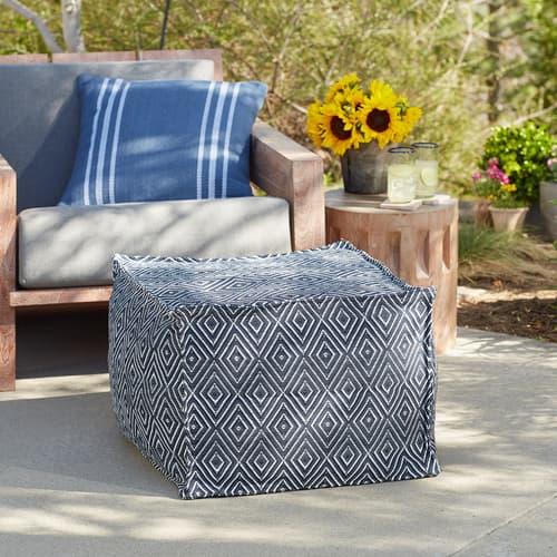 NAVY DIAMOND POUF view 1