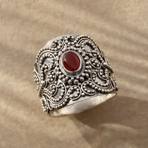 Carnelian Cigar Band Ring View 1