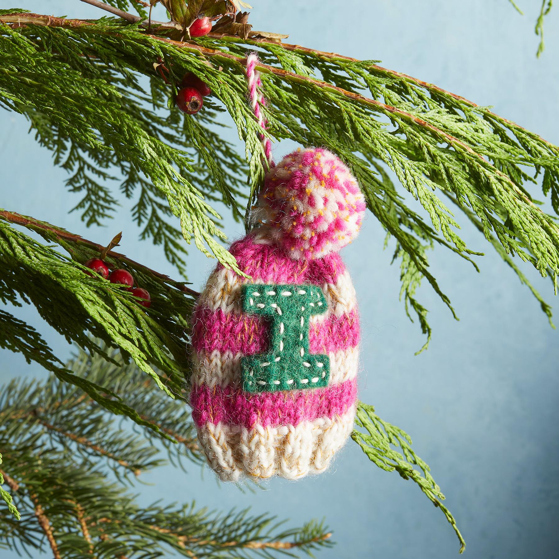 Sundance Pom Pom Letter Hat Ornament