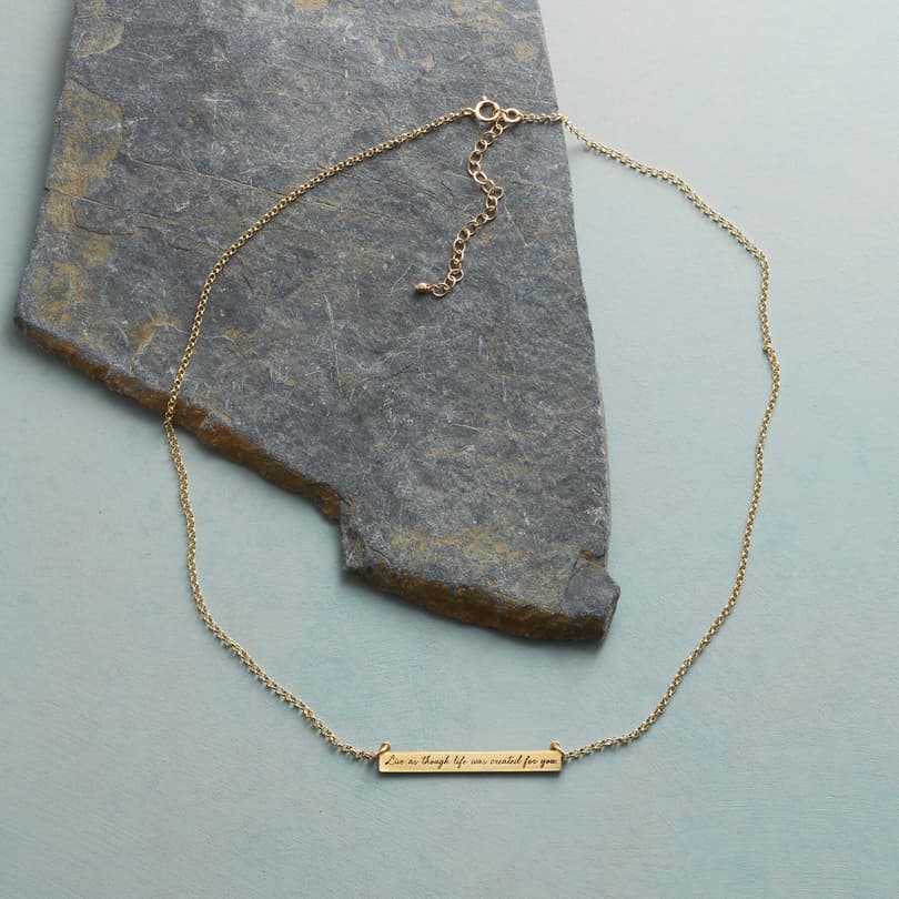 MAYA ANGELOU GOLD LIVE LIFE NECKLACE view 1