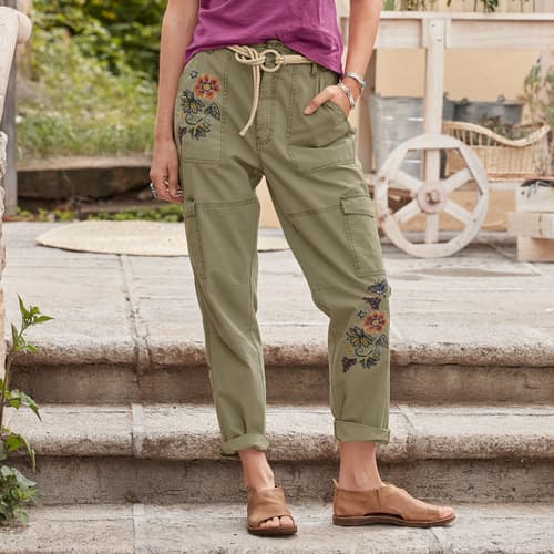 Natalia Embroidered Pants - Petites View 2