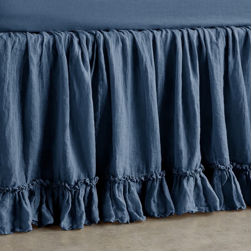 GOSSAMER LINEN RUFFLE BEDSKIRT view 1