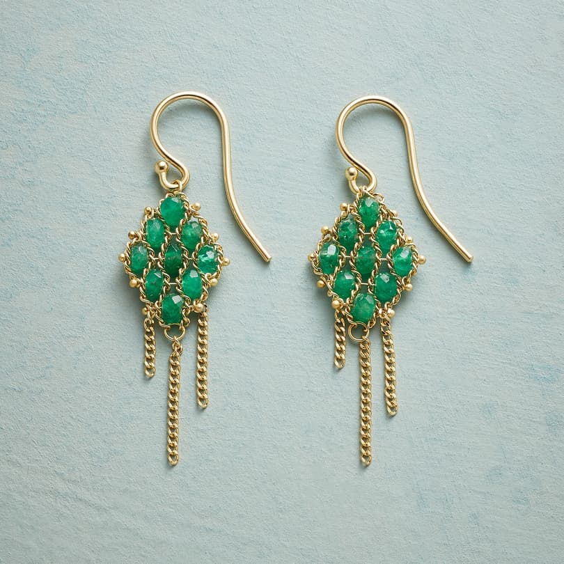 EMERALD TAPESTRY EARRINGS view 1