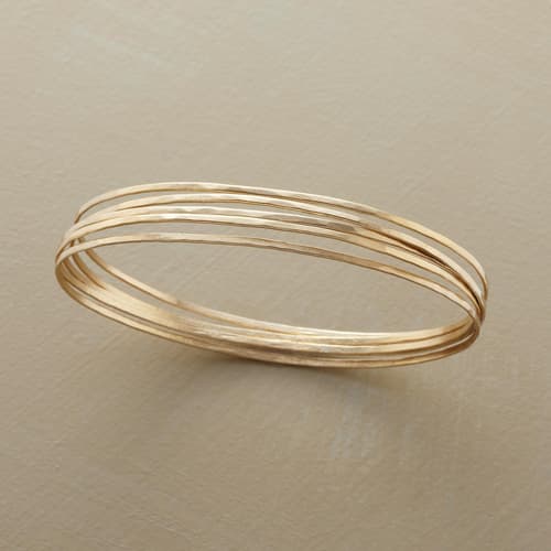 GOLDEN ORBIT BANGLE BRACELETS, SET OF 5 view 1