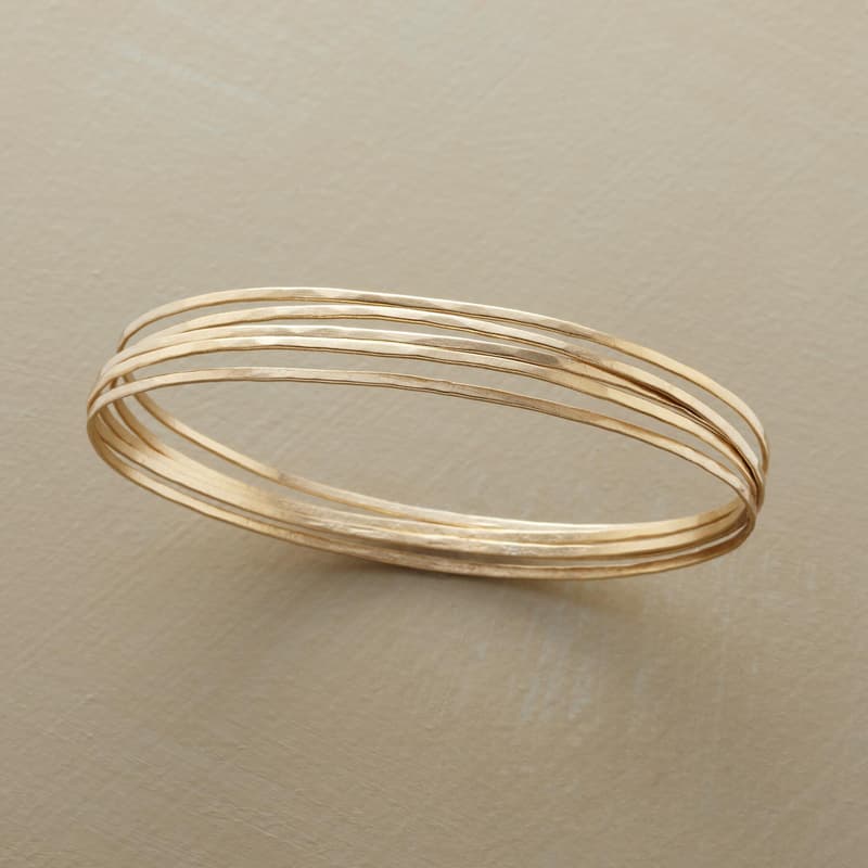 GOLDEN ORBIT BANGLE BRACELETS, SET OF 5 view 1