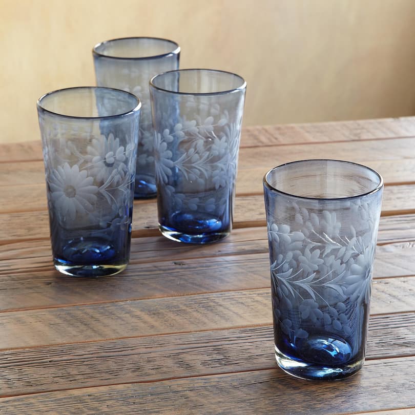 BLUE SERENADE GLASSES, SET OF 4 view 1