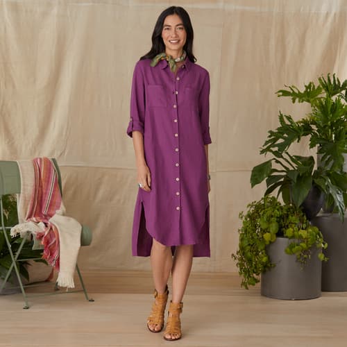 2-pocket roll-tab shirtdress View 1