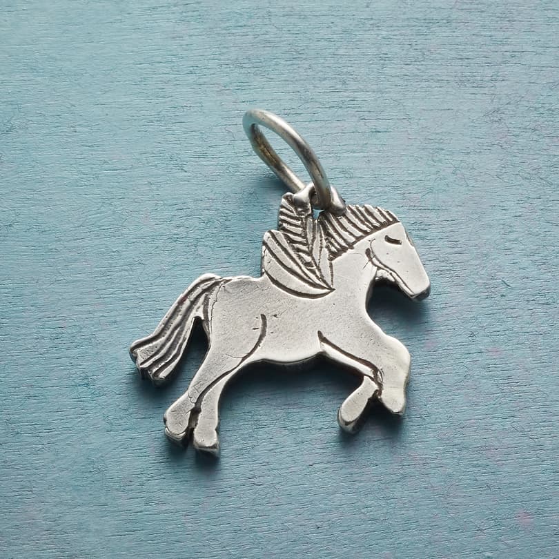 STERLING SILVER WINGED HORSE CHARM view 1