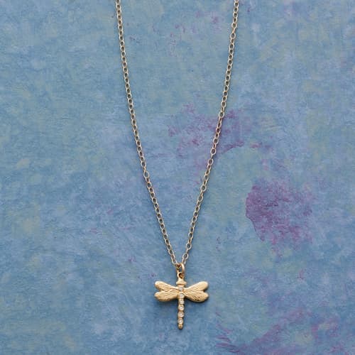 DIAMOND DRAGONFLY NECKLACE view 1