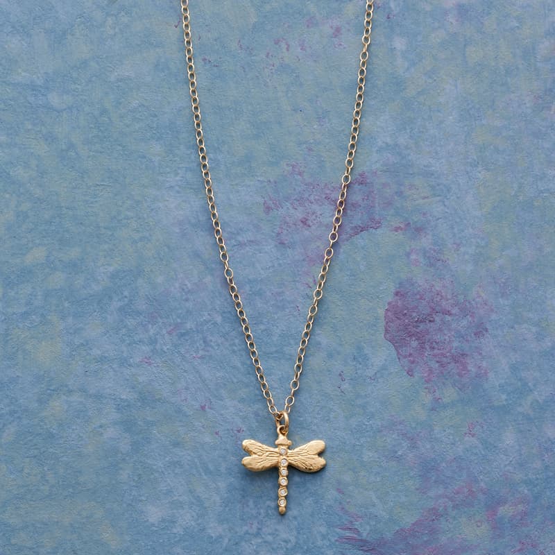DIAMOND DRAGONFLY NECKLACE view 1