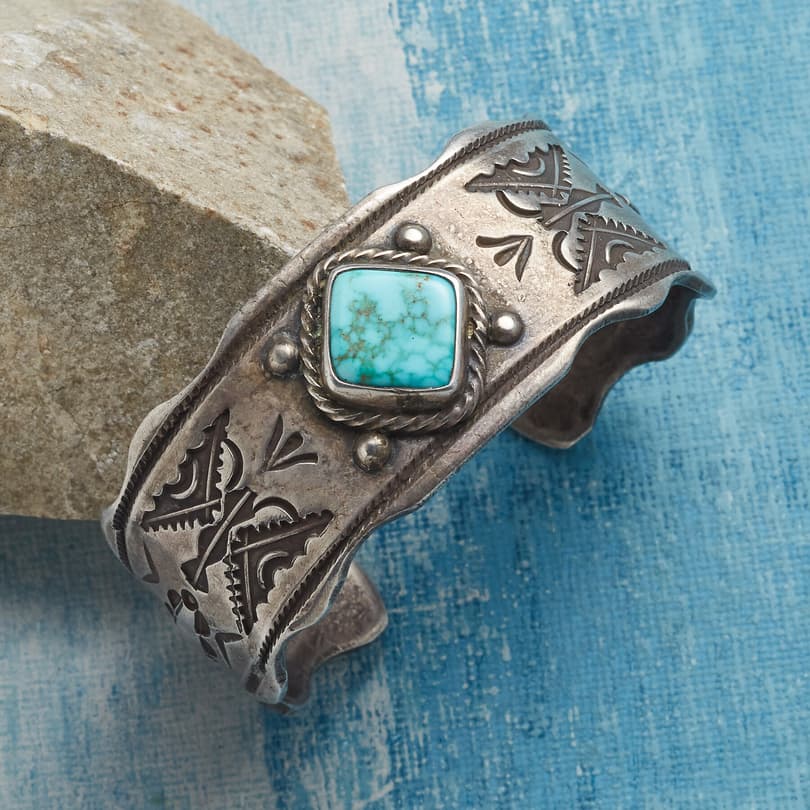 BUFFALO FRAMED TURQUOISE CUFF view 1