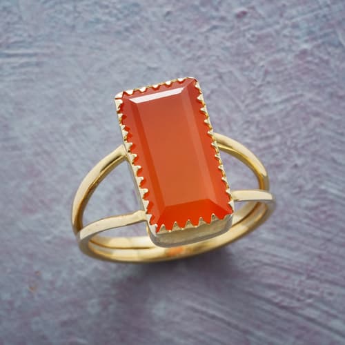 Carnelian Baguette Ring View 1