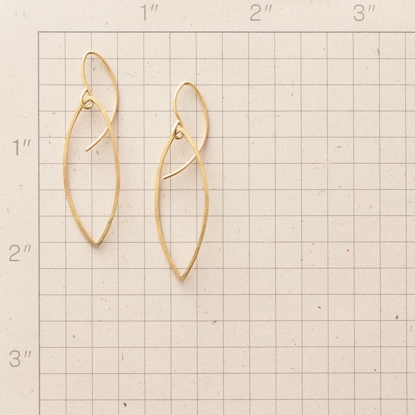 Golden Leaf Earrings View 2