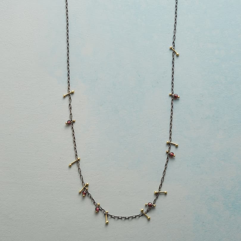 PINNED GARNET NECKLACE view 1