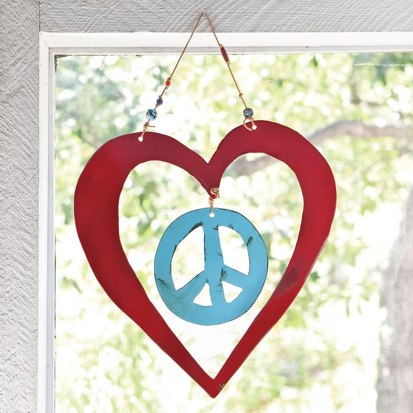 PEACE WITH LOVE HANGING ART view 1