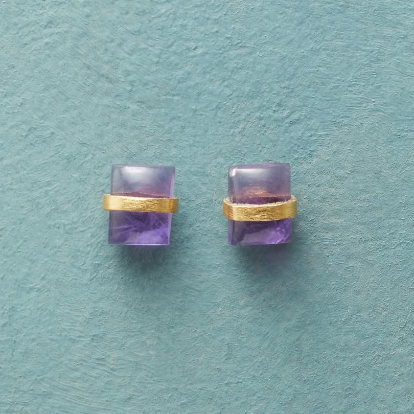 Banded Amethyst Earrings View 1