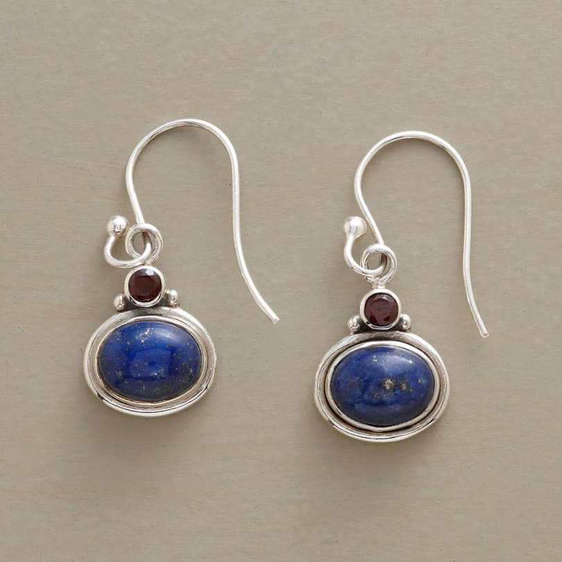 LAPIS &amp; GARNET EARRINGS view 1