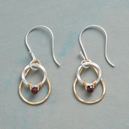 TWO-TONE GARNET EARRINGS view 1