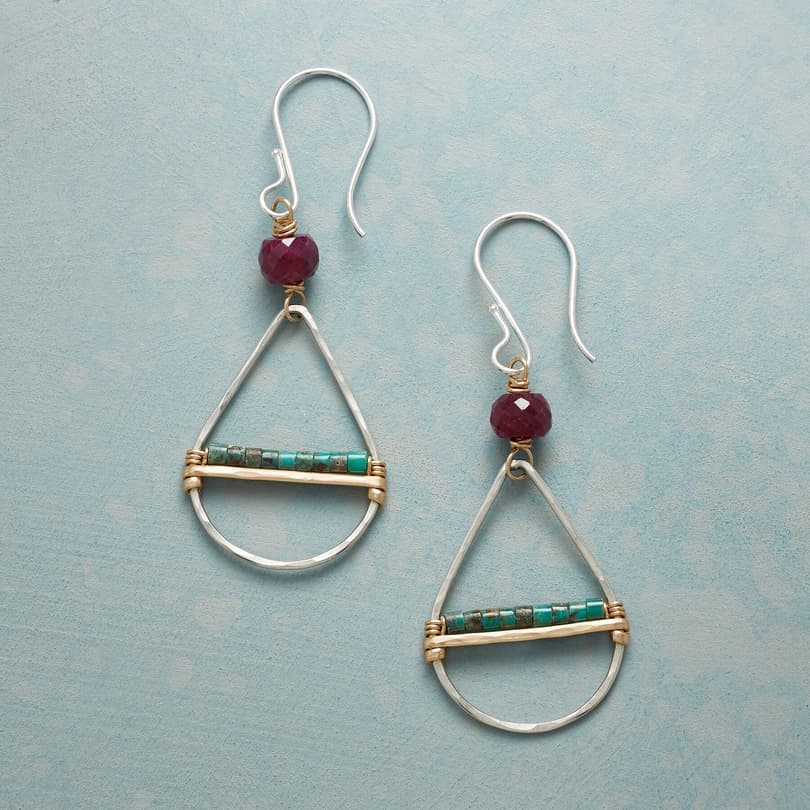 RUBY & TURQUOISE EARRINGS view 1