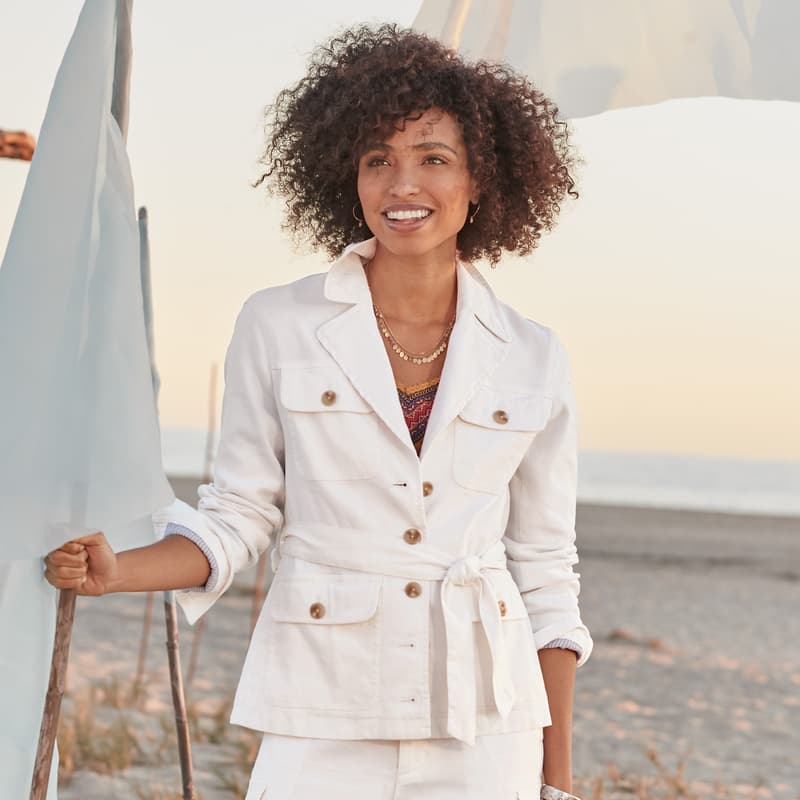 Safari Wonder Linen Jacket, Petite View 1