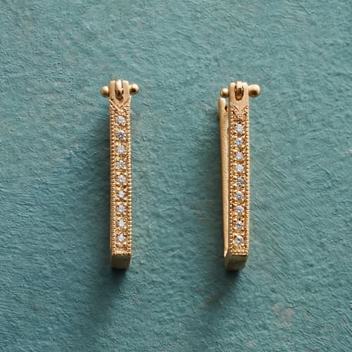 Line Of Diamonds Hoop Earrings View 1