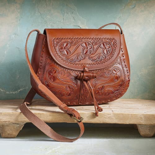 Tooled Garden Saddle Bag View 7C_COGN