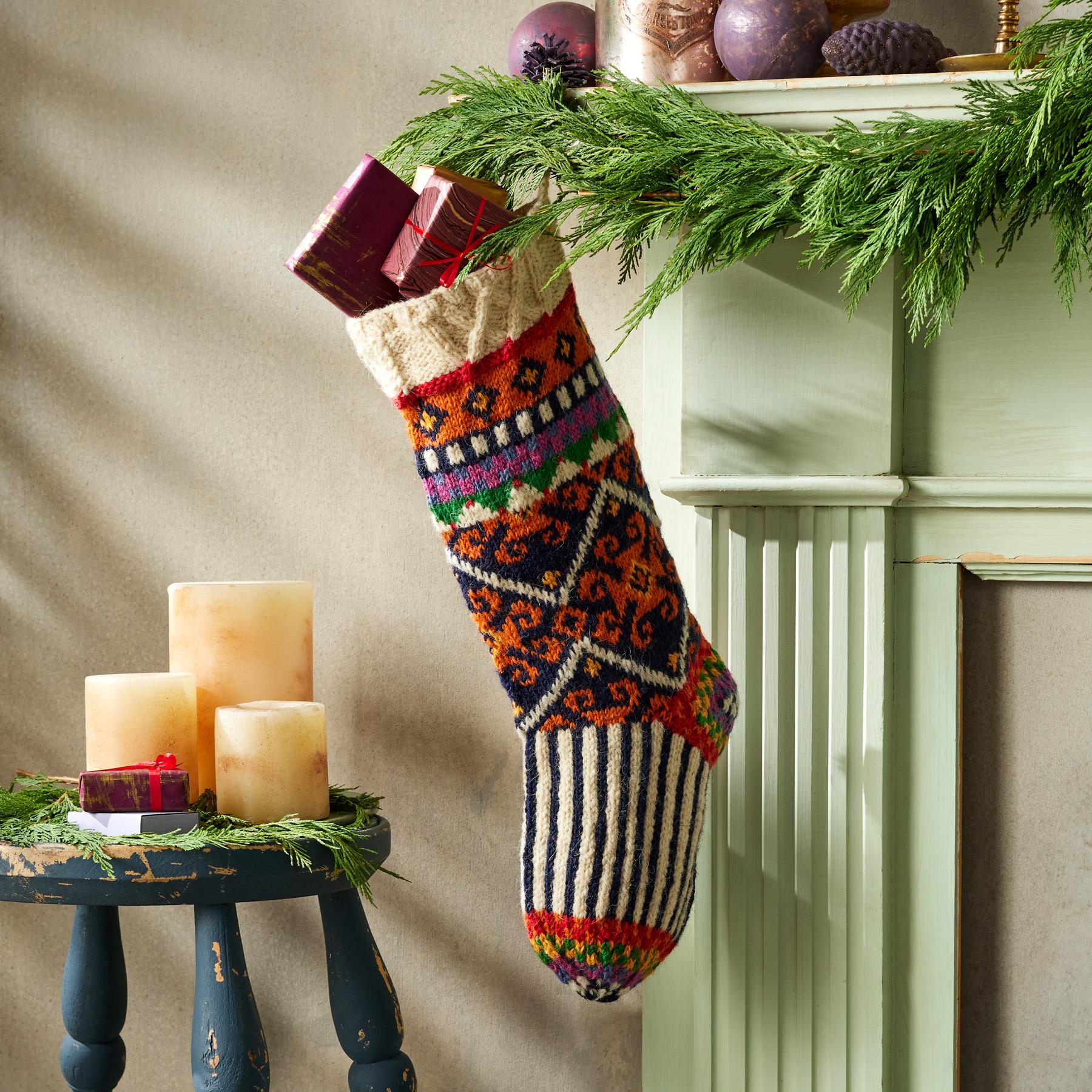 Colorful Handhooked Merry Stocking