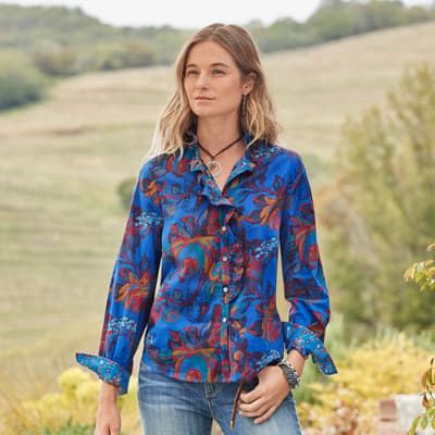 Abstract Florals Shirt | Sundance Catalog