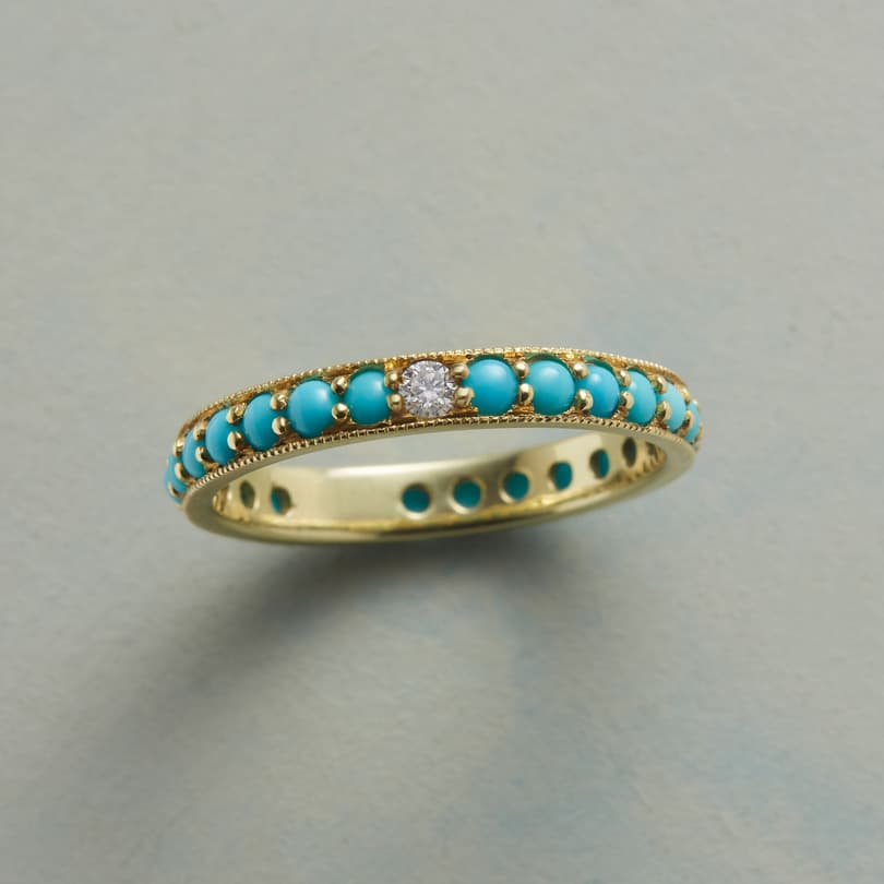 TURQUOISE AND DIAMOND BAND view 1