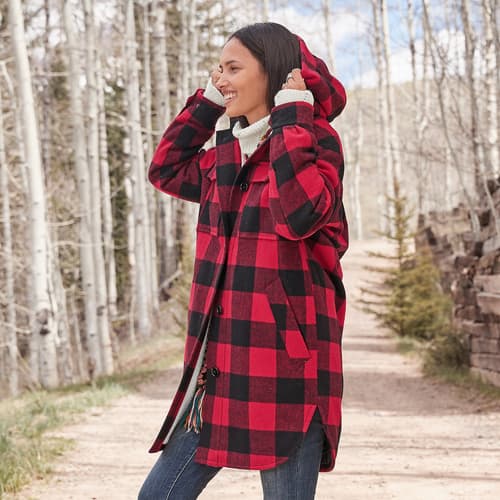 MARETTA COAT view 1 RED PLAID