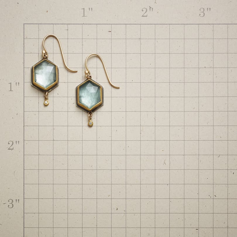 BEGUILING MOSS AQUAMARINE EARRINGS view 1