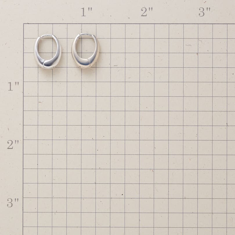 WHITE GOLD OVAL HOOPS view 1