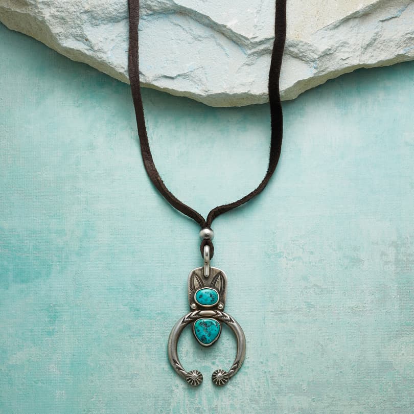 DOUBLE TURQUOISE NAJA NECKLACE view 1