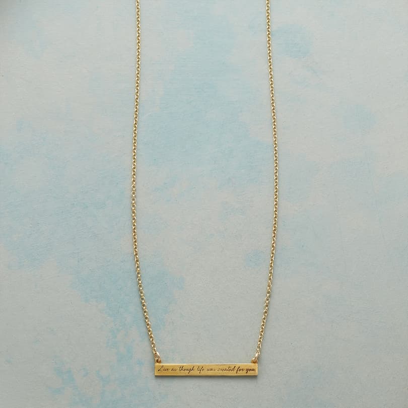 MAYA ANGELOU GOLD LIVE LIFE NECKLACE view 1