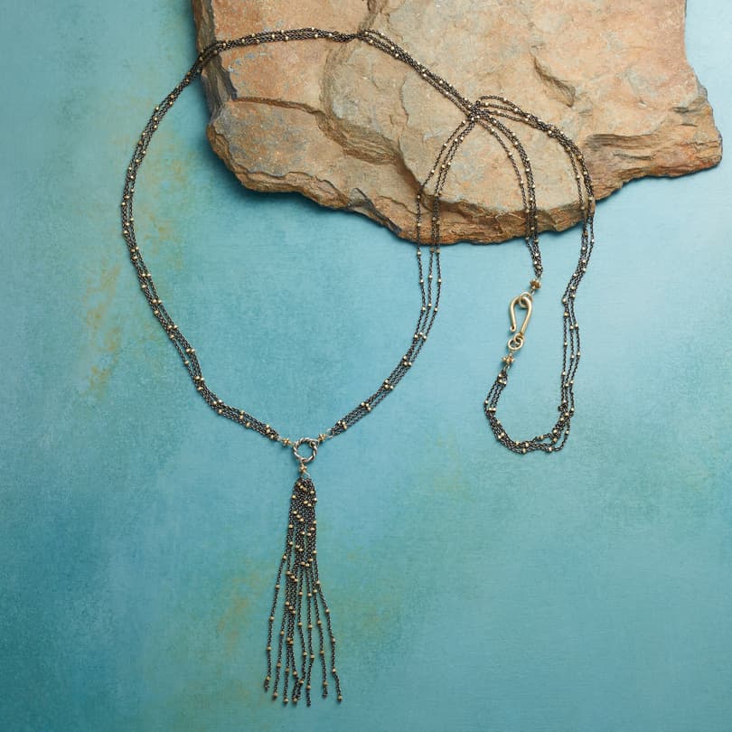 TWO TONE TASSEL NECKLACE view 1