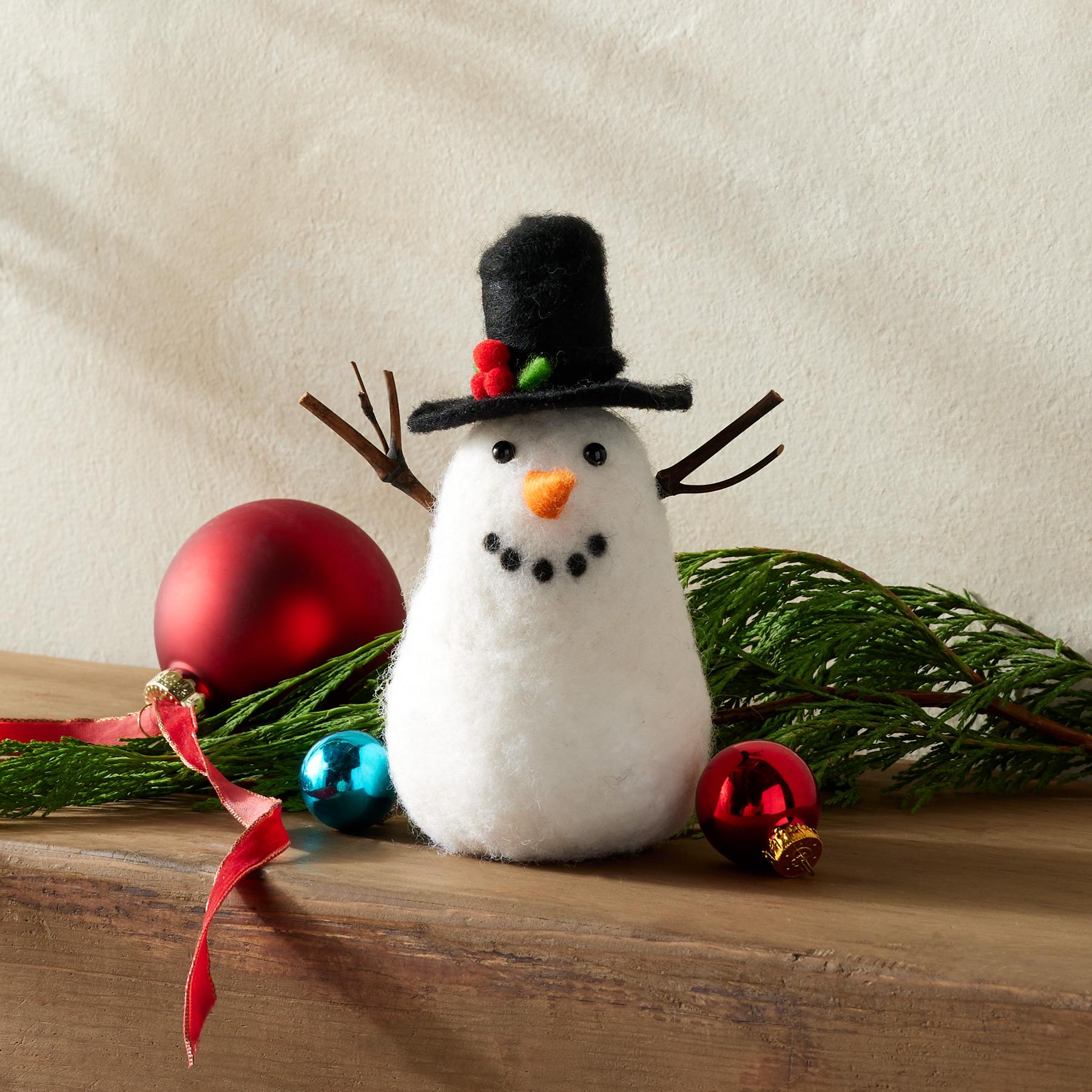 Zen Fence Sitting Mini Holiday Snowman by Shawn O'Brien