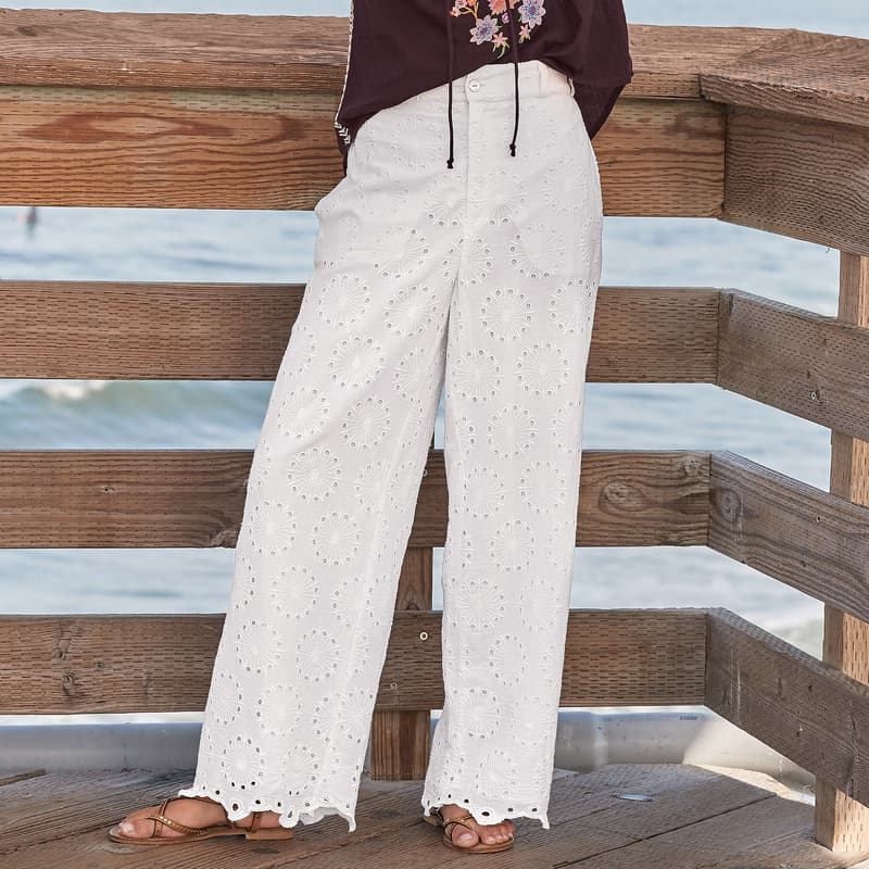 Beachy Bliss Eyelet Pants View 7C_WHT