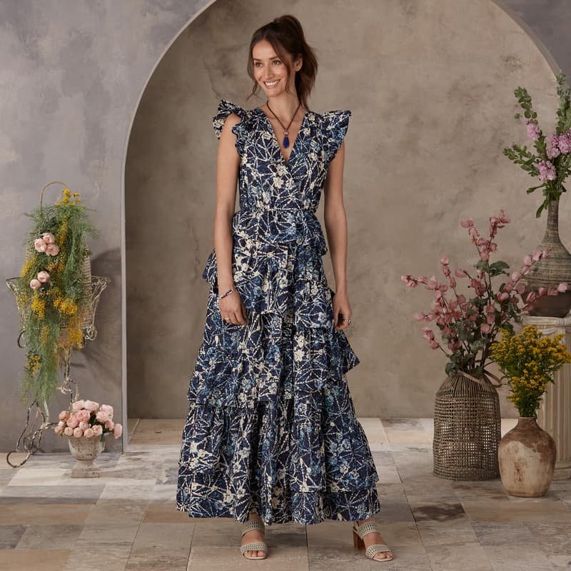 Marisol Seascape Dress View 6Blue-Floral