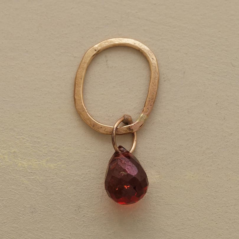 GOLD FACETED BIRTHSTONE CHARMS view 1 GARNET