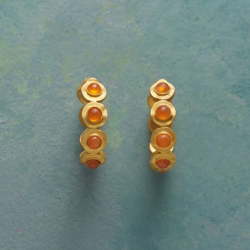 Carnelian Circle Hoop Earrings View 1