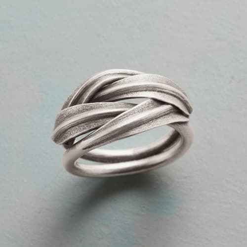 BRAIDED LEAVES RING view 1