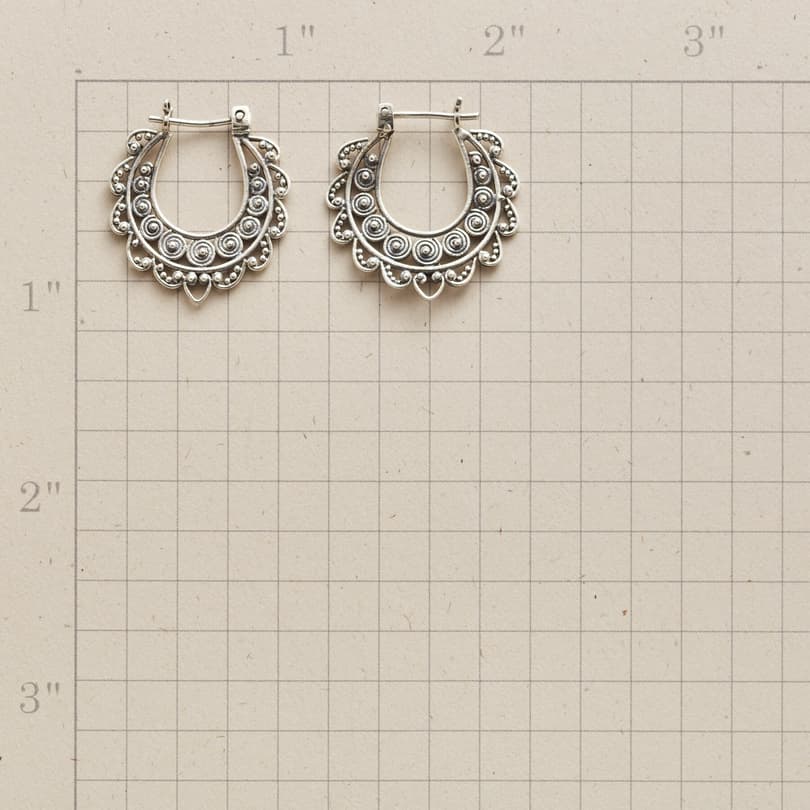 LACED STERLING HOOP EARRINGS view 1
