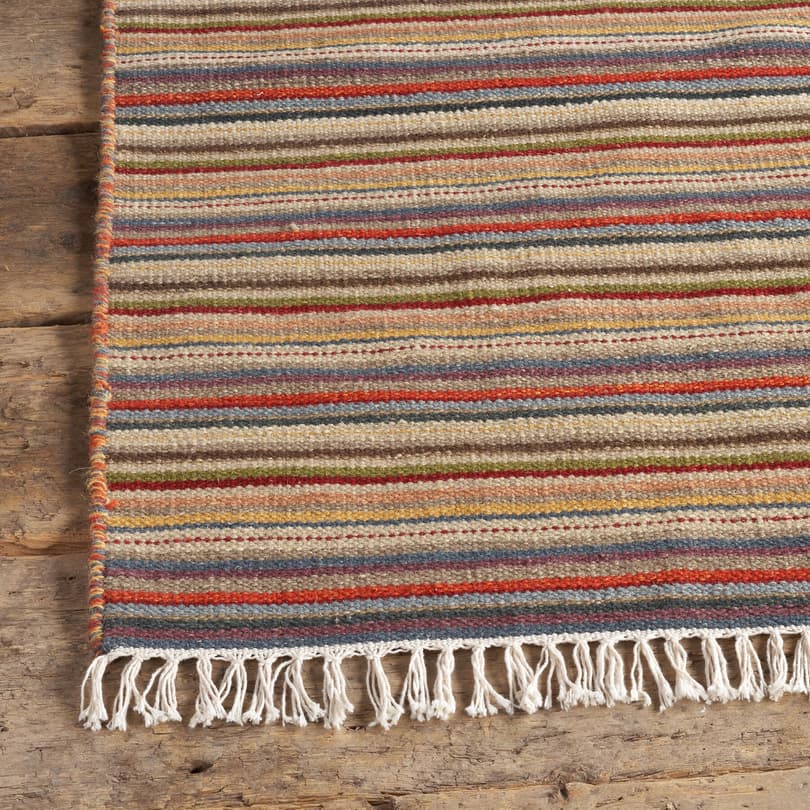CABIN STRIPE DHURRIE RUG, LARGE view 1