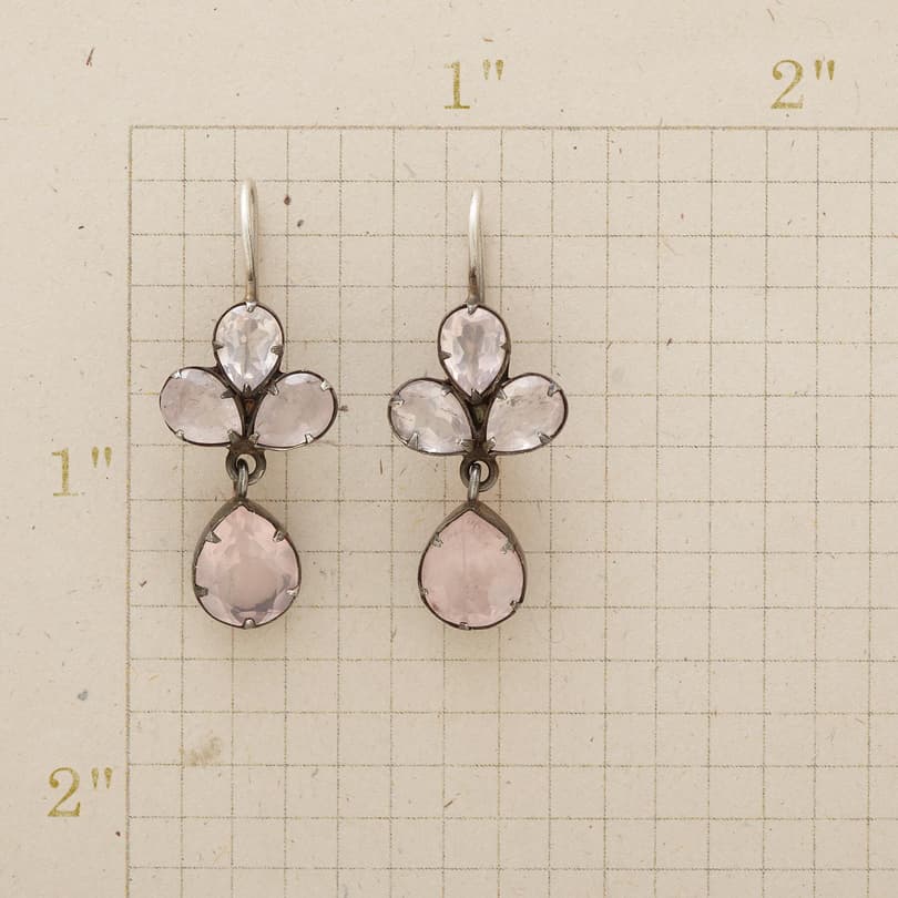 ROSE QUARTZ TREFOIL EARRINGS view 1