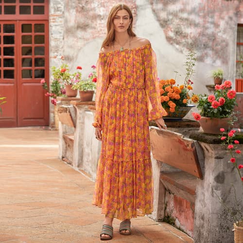 Sunburst Maxi Dress View 3Sun-Floral