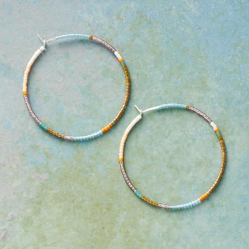 Color Block Hoop Earrings View 1