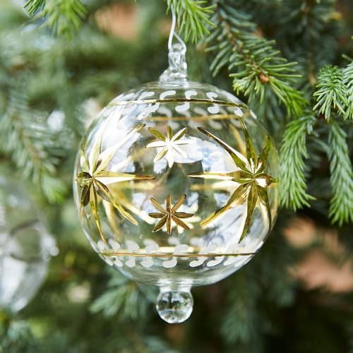 BRILLIANT GLASS GOLD STAR ORNAMENT view 1