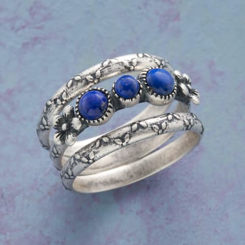 BUDDING LAPIS RING TRIO view 1